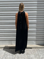 Abito Halter In Raso 9382 Nero