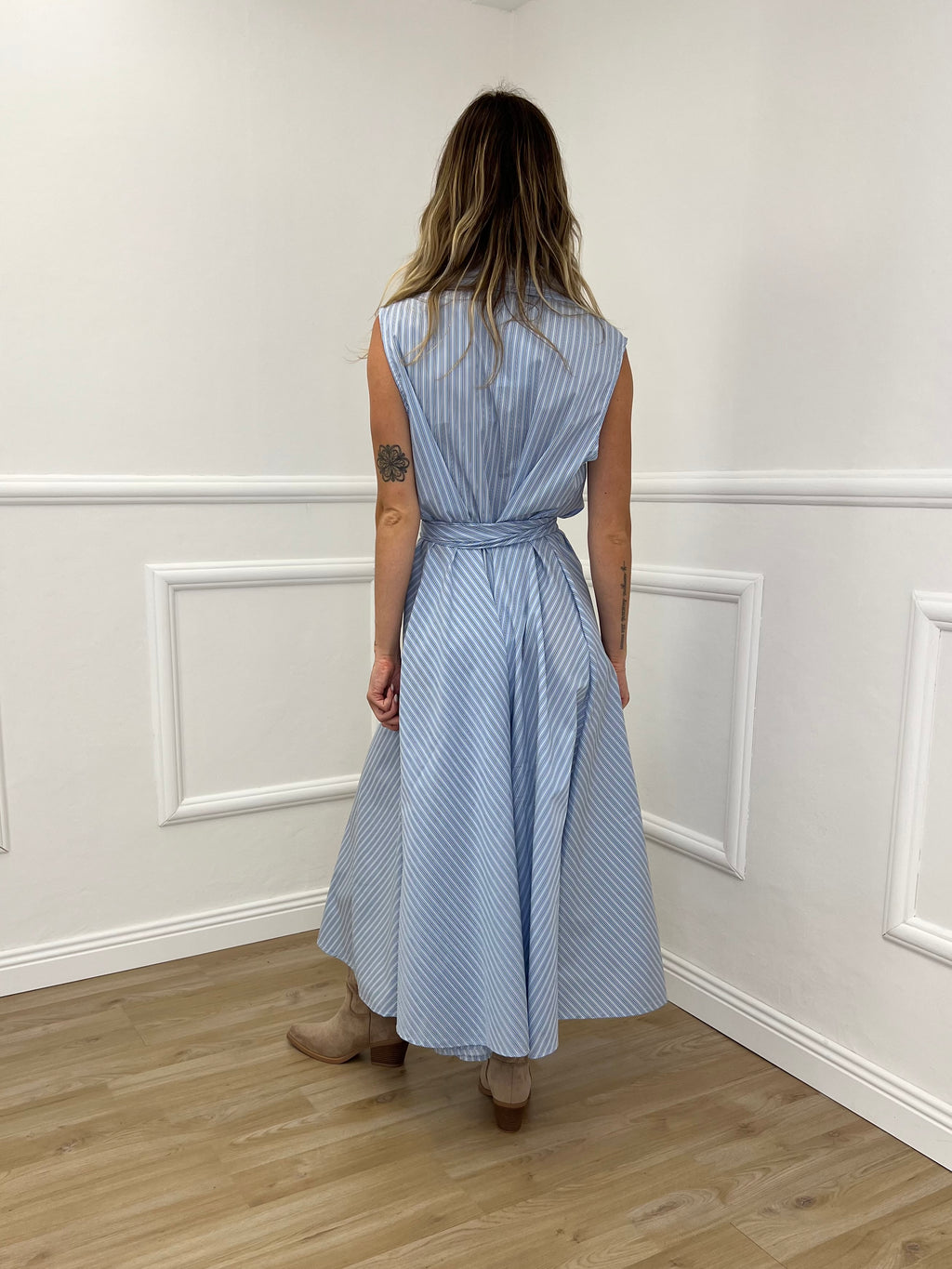 Abito Incrocio Regimental 4987 Azzurro