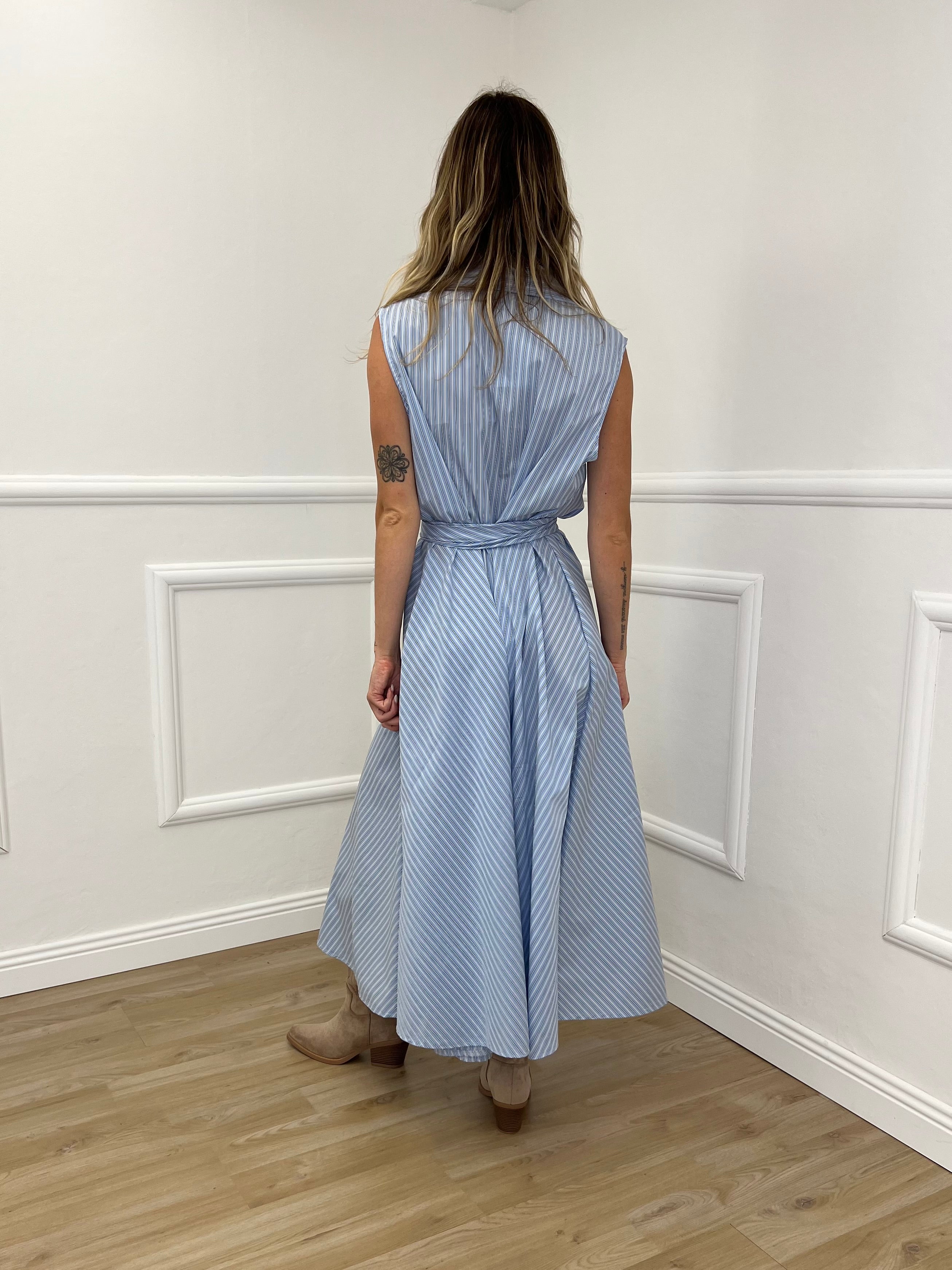 Abito Incrocio Regimental 4987 Azzurro