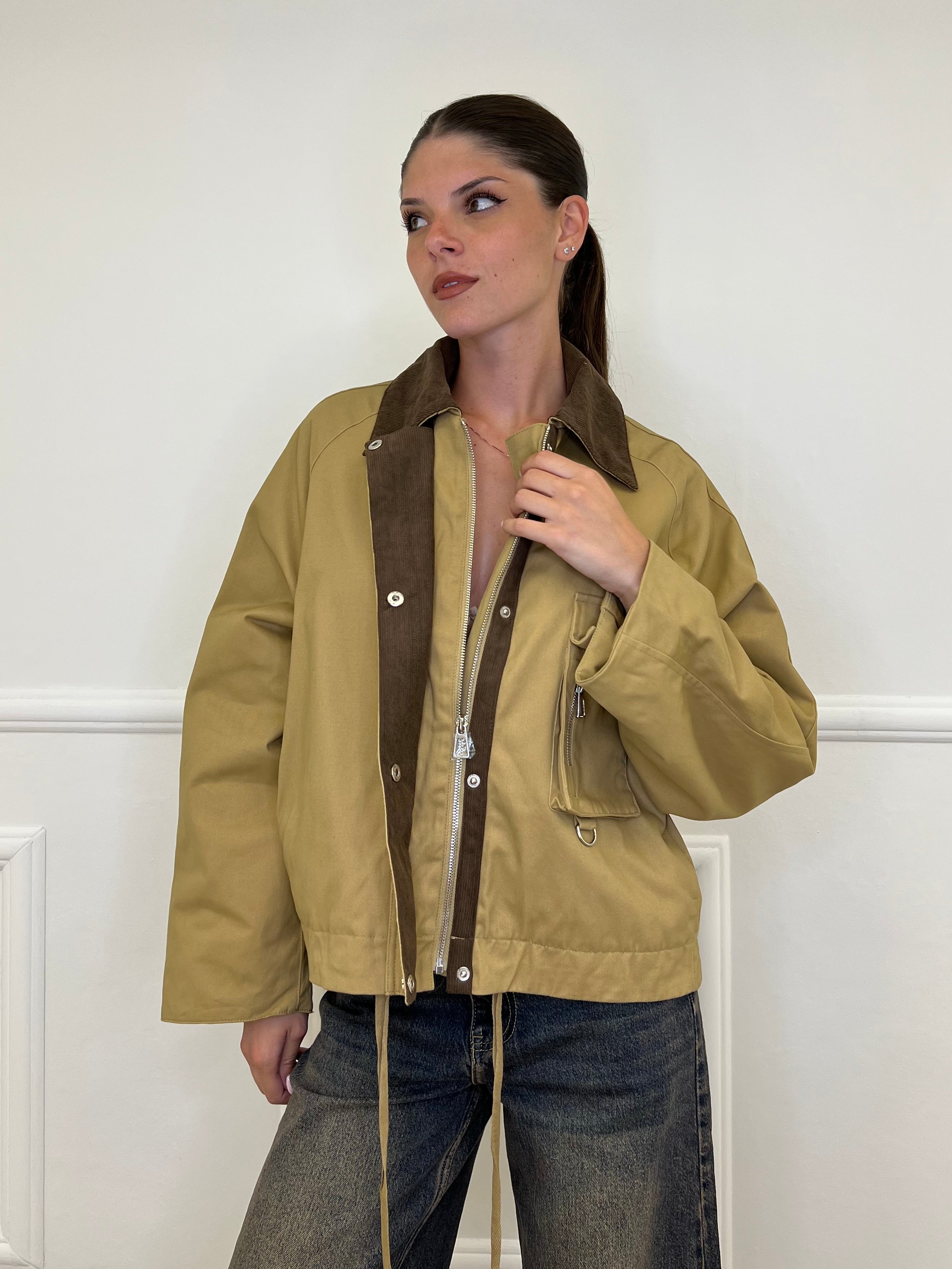 Blouson Over TR8866 Khaki - Bazar Abbigliamento