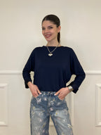 Maglia Barchetta Con Profili in Satin 43002