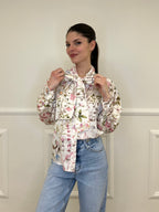 Camicia Floreale Con Fiocco 2598 Rosa