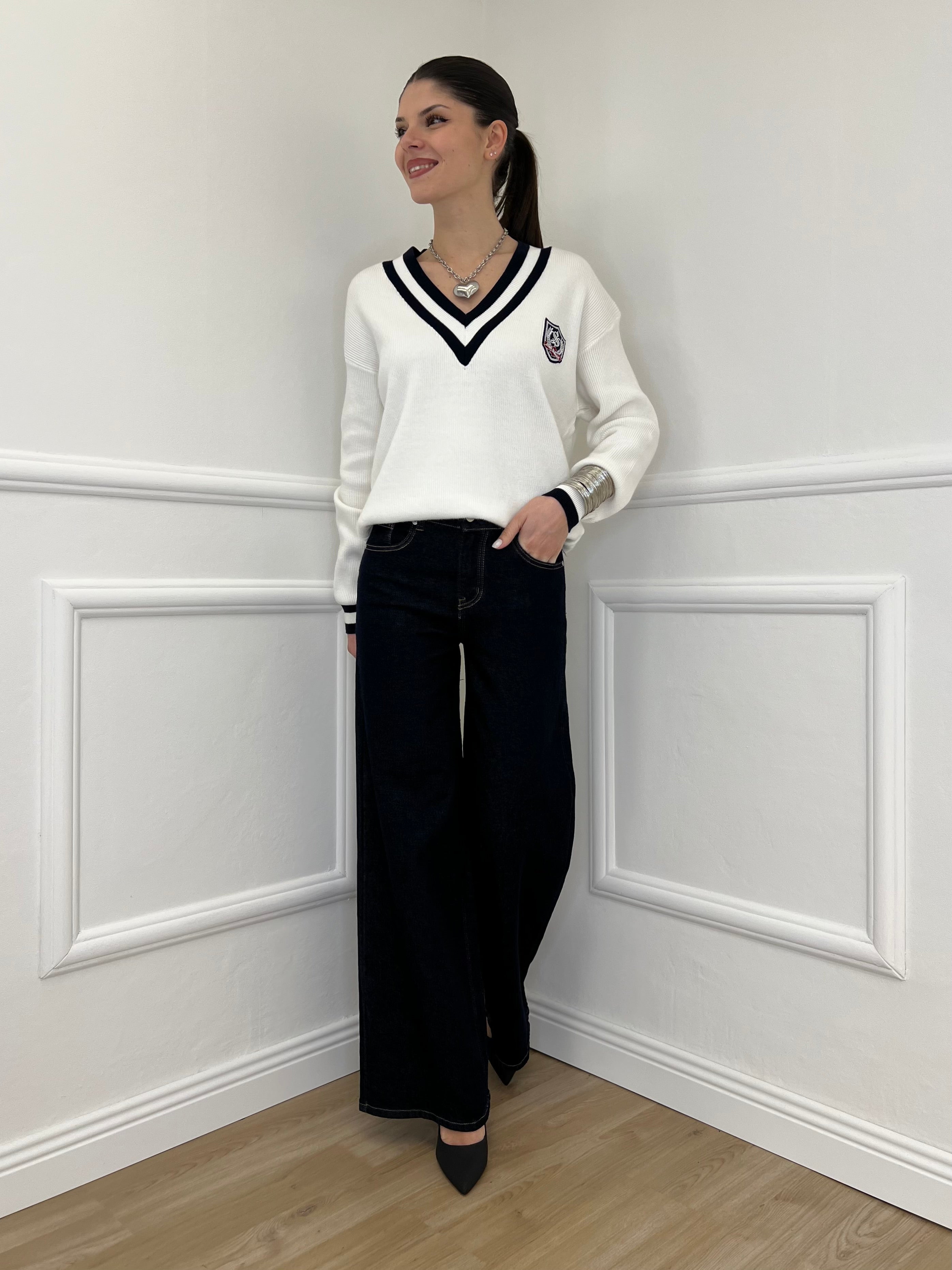 Jeans Palazzo Y549 Blue Black