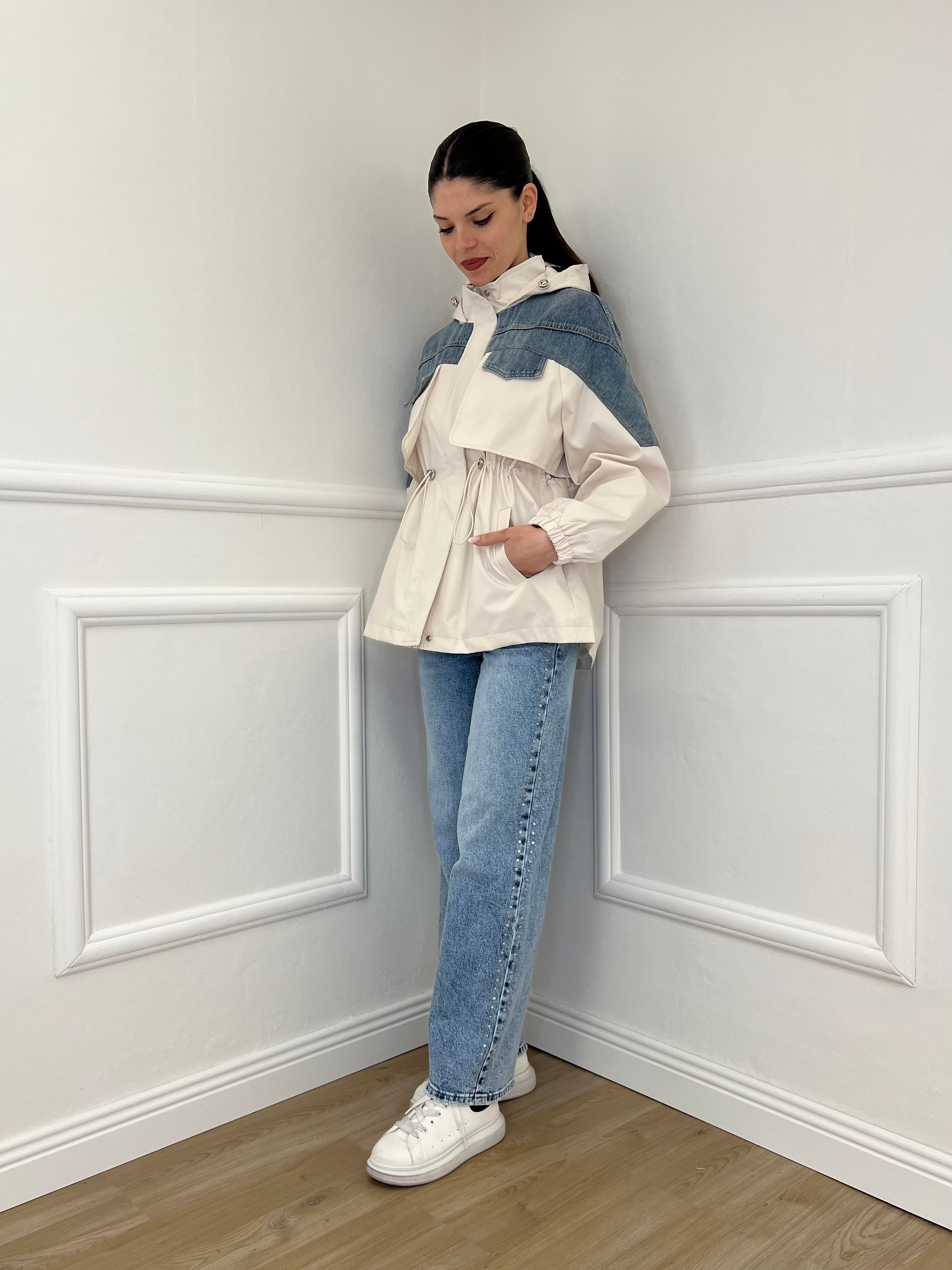 Jeans Straight Borchie 5106 Azzurro