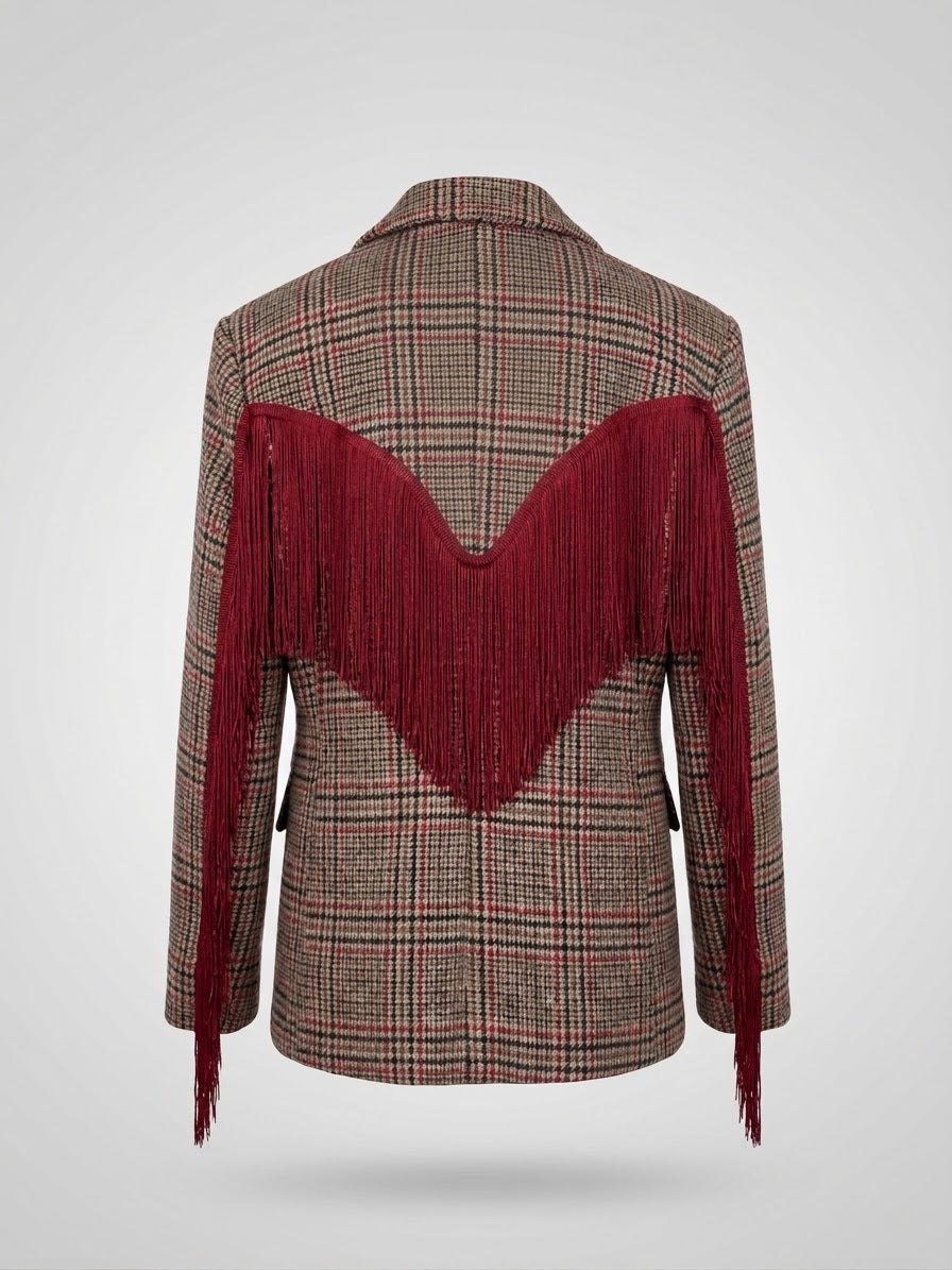 Giacca Galles con Frange A20352 Bordeaux