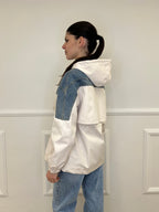 Giacca Inserti Denim M450 Panna