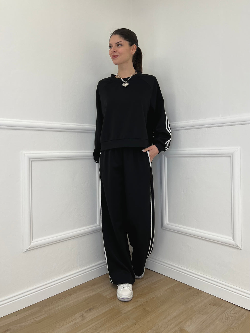 Tuta Bande Girocollo 88426 Nero