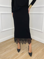 Gonna in Maglia Pizzo 2187 Nero