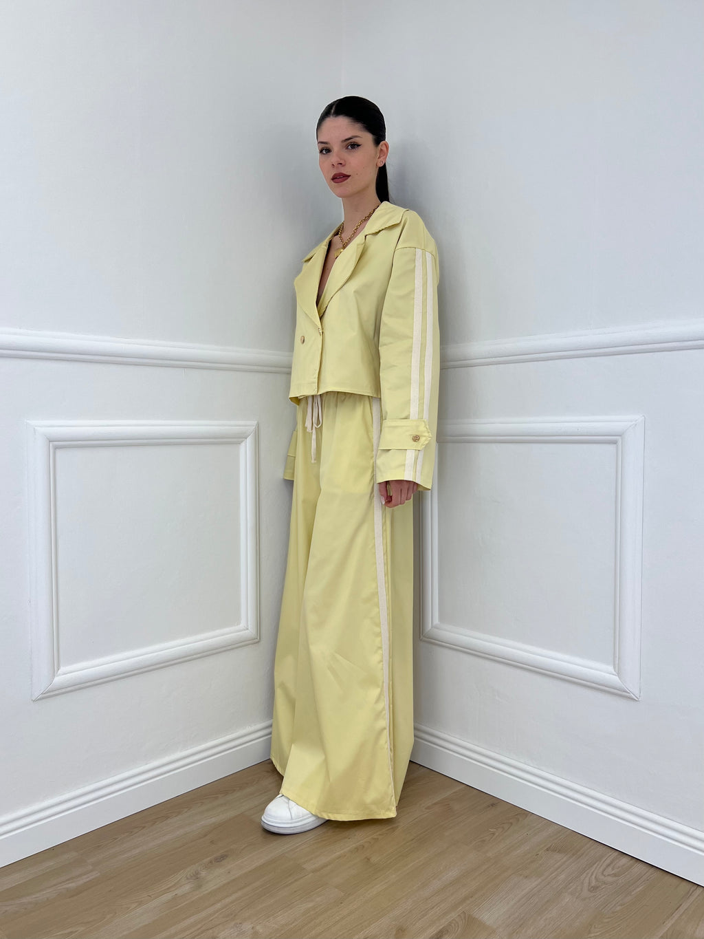 Pantalone Palazzo Bande 7809 Giallo