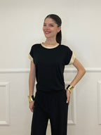 T-shirt Profili Lurex 24288 Nero