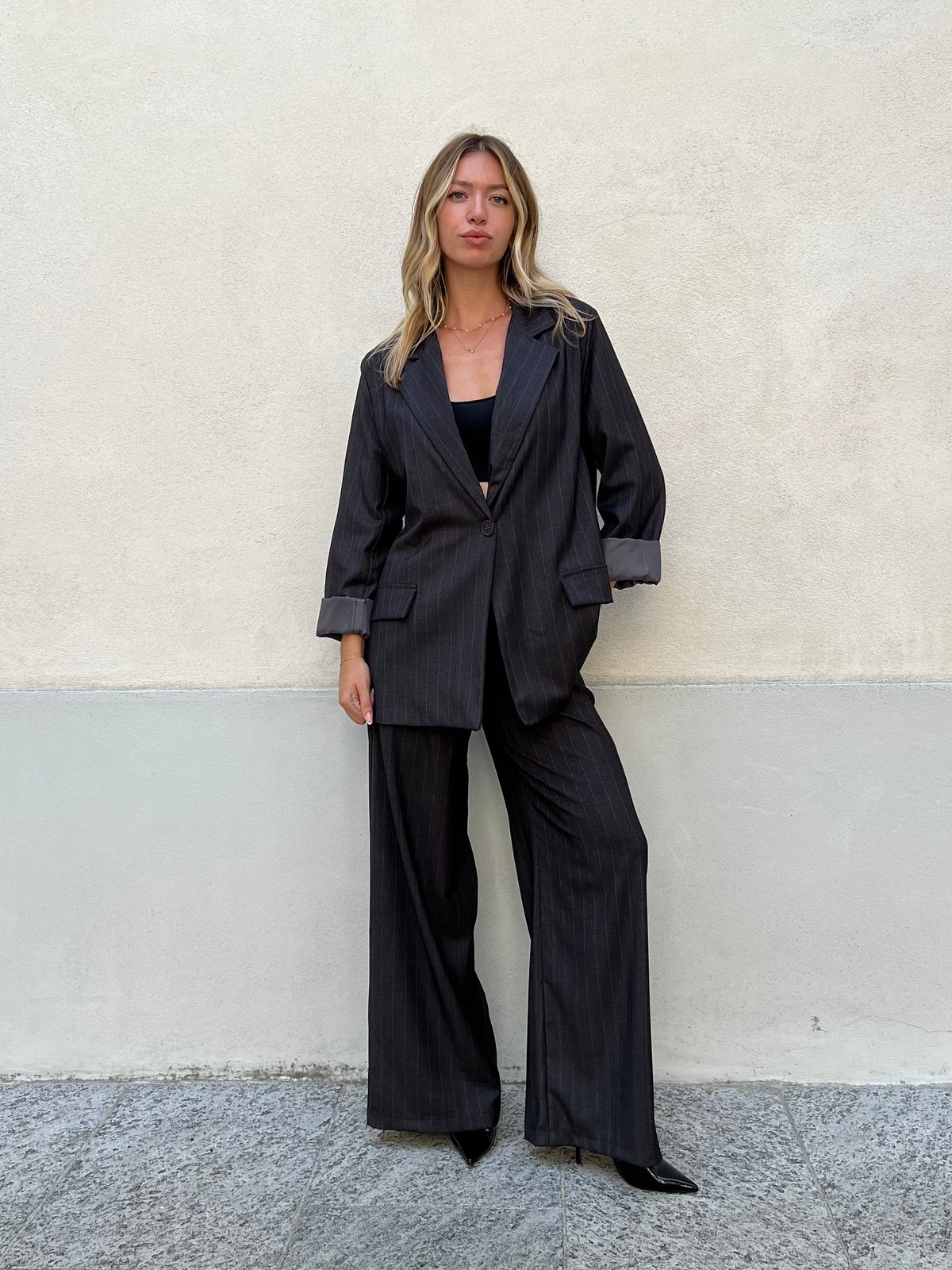 Pantalone Palazzo Gessato 5897 Grigio