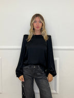 Blusa In Raso Lumina LD6110 Nero