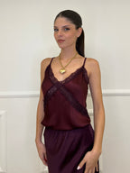 Top Raso con Pizzo 80228 Burgundy
