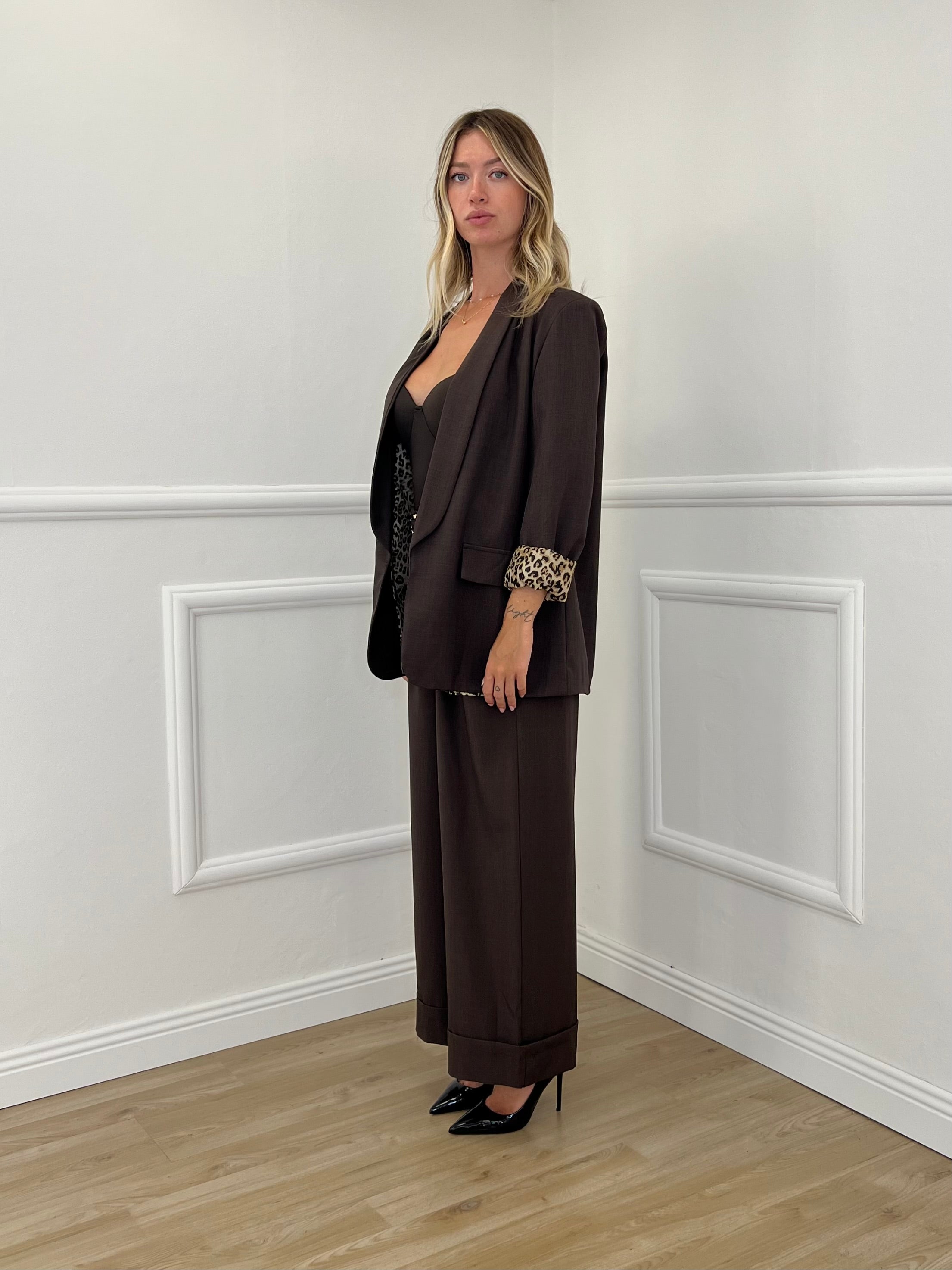 Blazer Interno Maculato 25623 Marrone