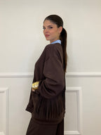 Cardigan Felpa Frange Lumina LD3424 Moro