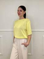 Maglia Profili a Contrasto 2780 Giallo e Bianco