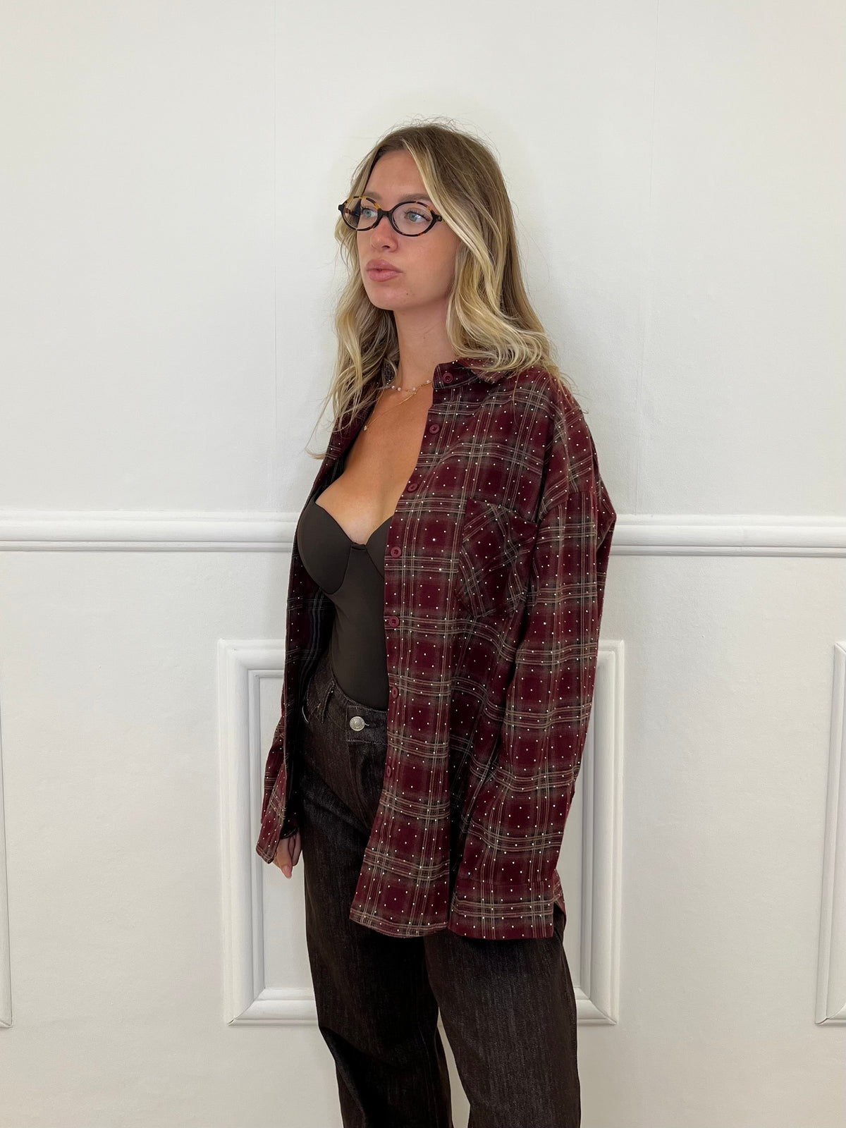 Camicia Check Strass 19108 Bordeaux