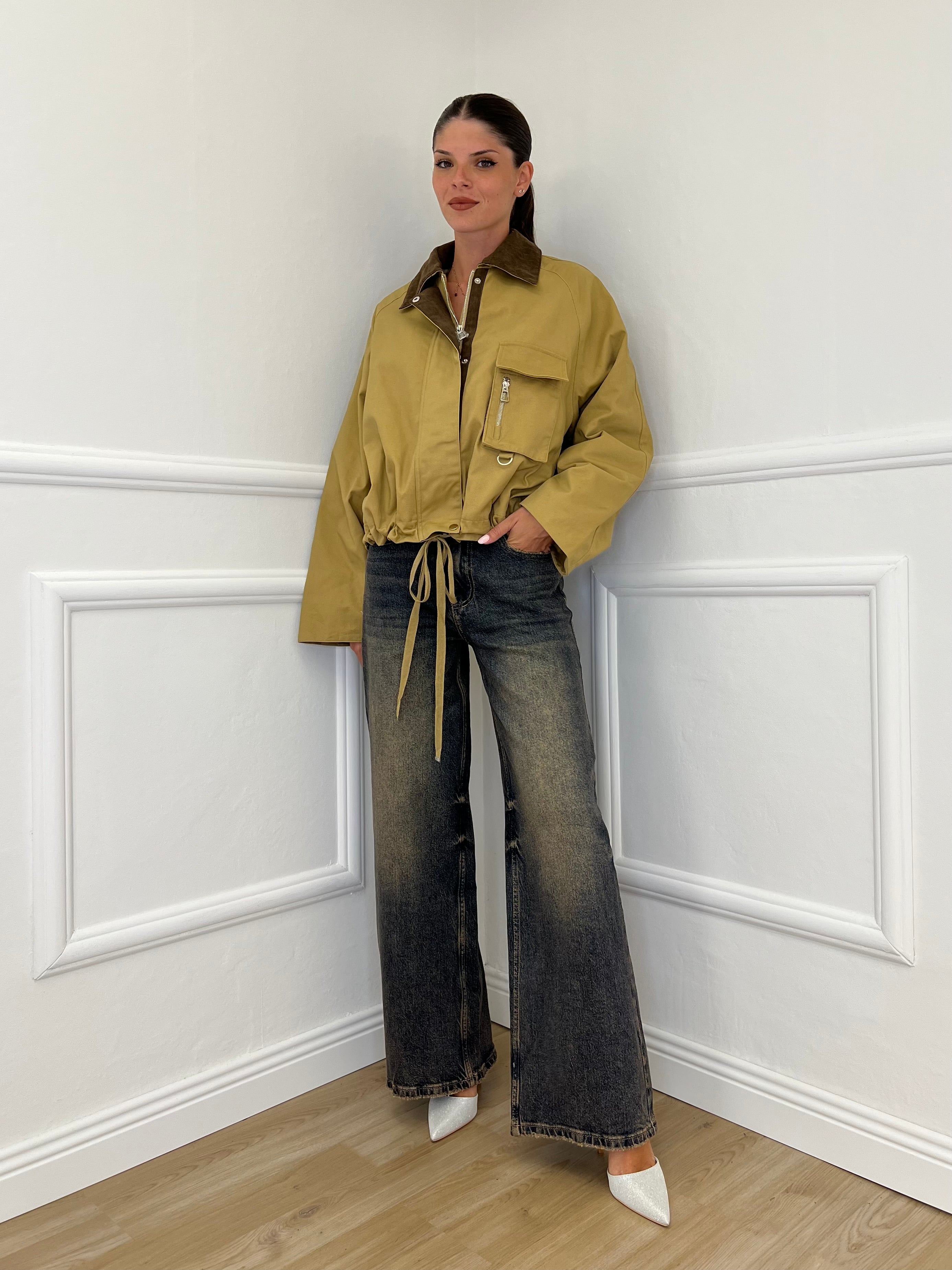 Blouson Over TR8866 Khaki - Bazar Abbigliamento