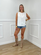 Blusa Popeline Bottoncini 2692 Bianco