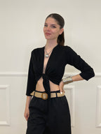 Coprispalle Aperto In Lurex 623 Nero