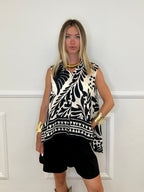 Camicia Trapezio Fantasia 4565 Nero