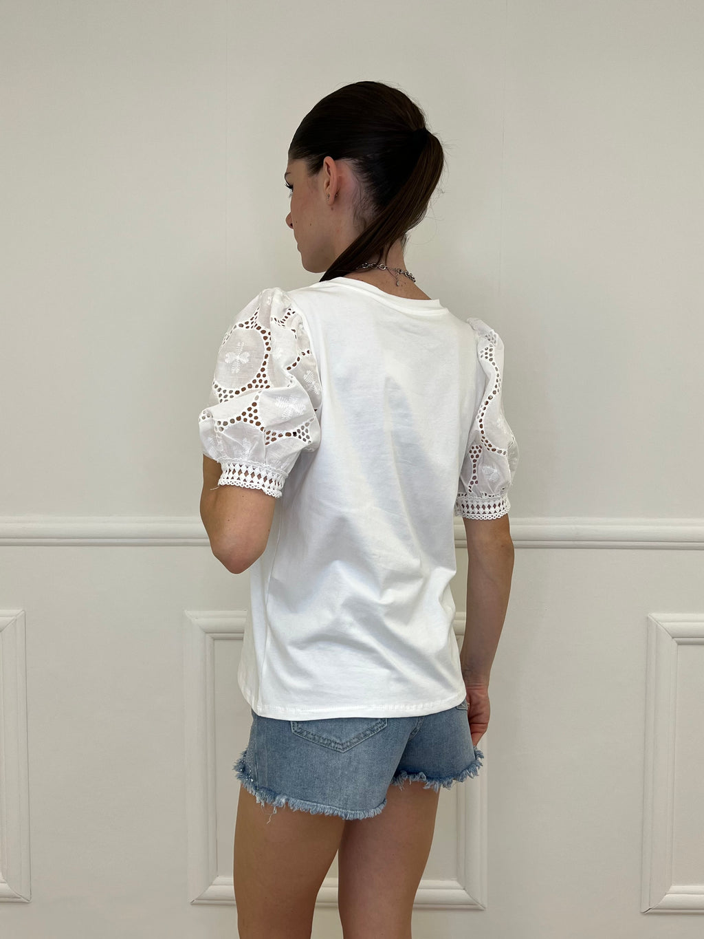 T-shirt Maniche Sangallo A4684 Bianco