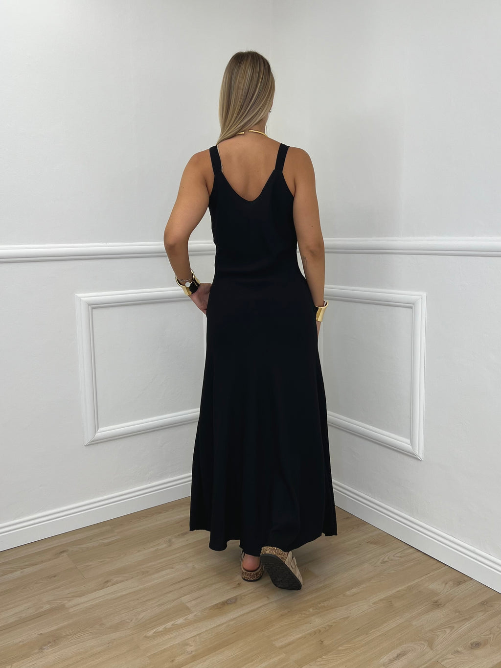 Abito Crepe Spalline 50169 Nero