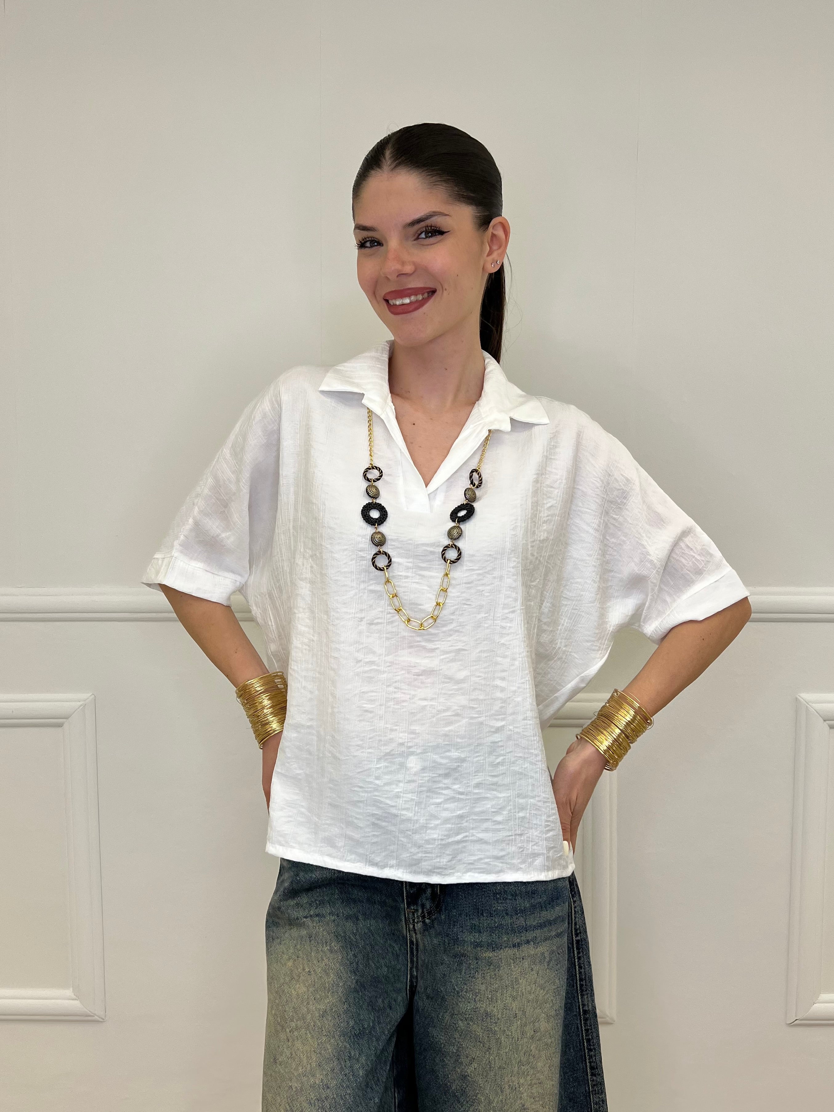 Camicia Fluida Strop 26081 Bianco