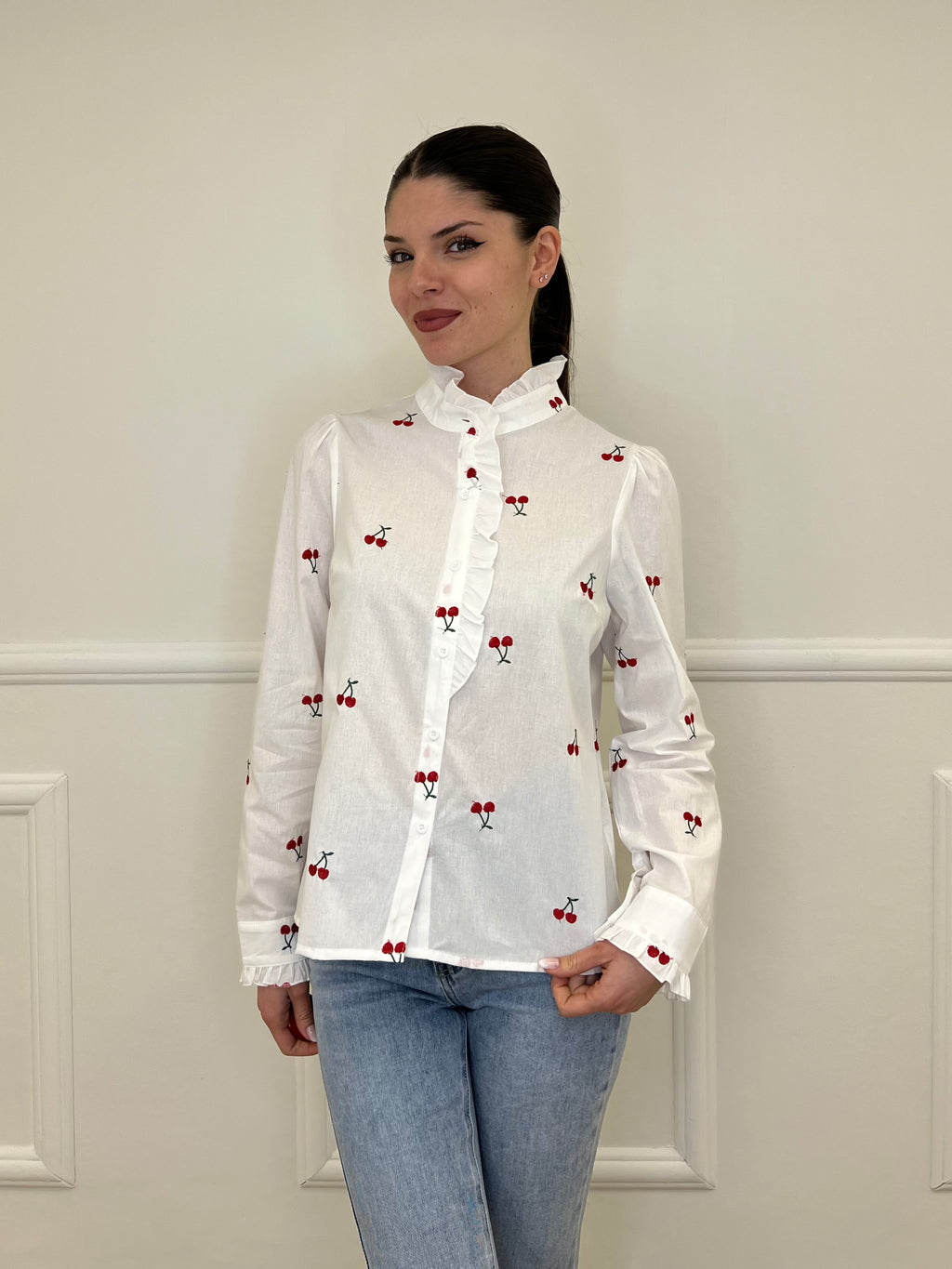 Camicia Ciliegie Coreana 81197 Bianco