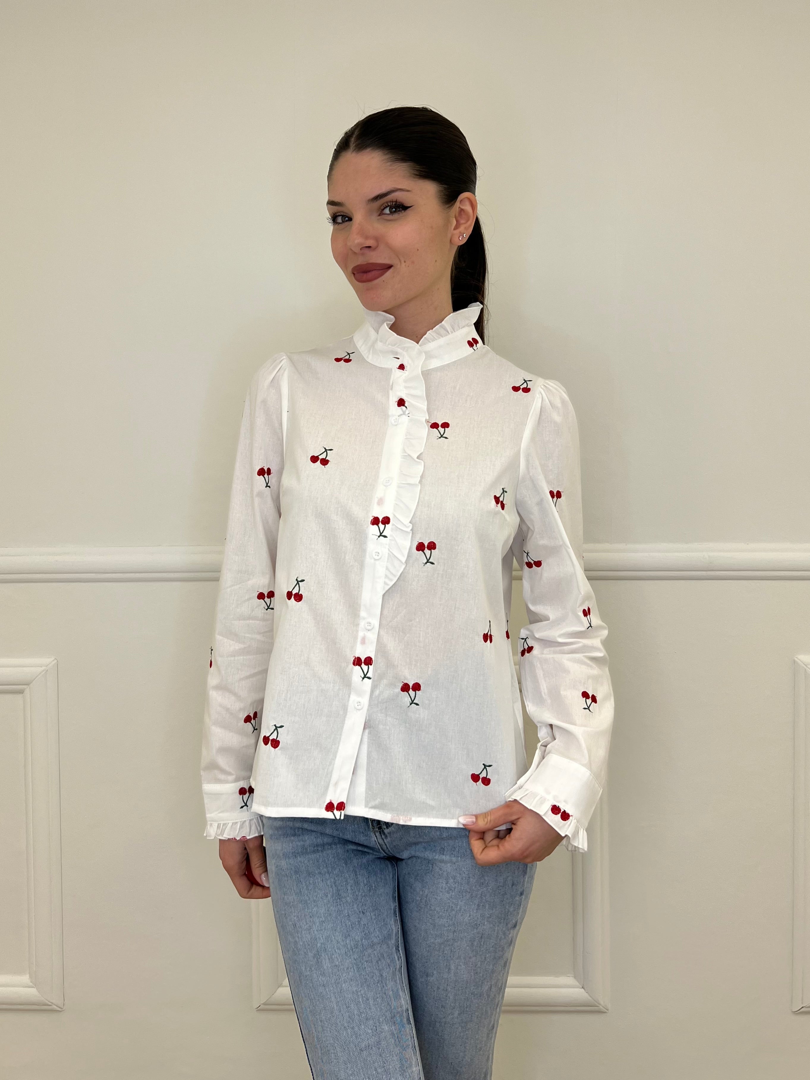 Camicia Ciliegie Coreana 81197 Bianco