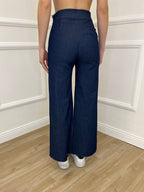 Pantalone Chambray Sfrangiato 5657 Blu