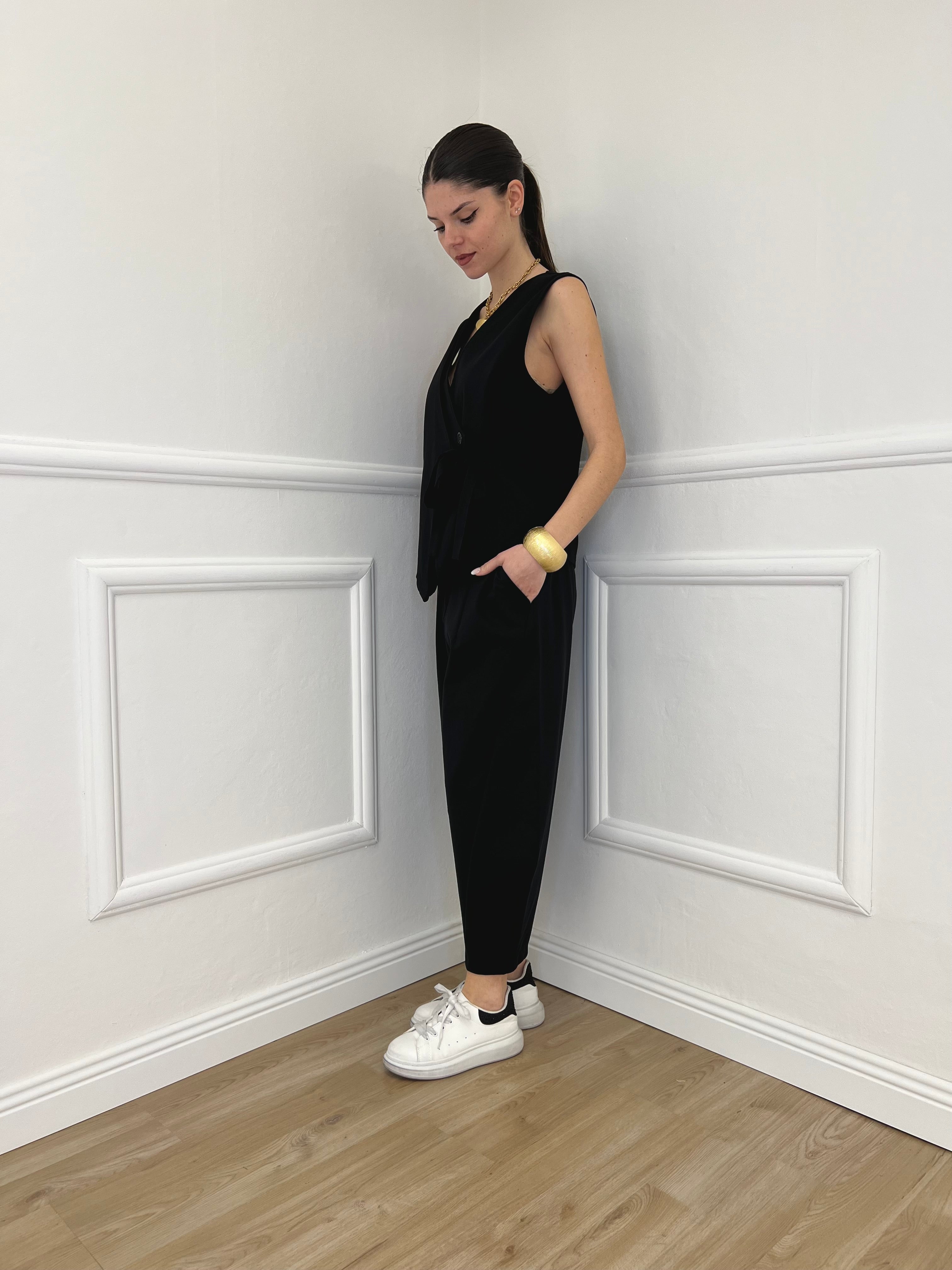 Pantalone Balloon Punto Milano 9516 Nero