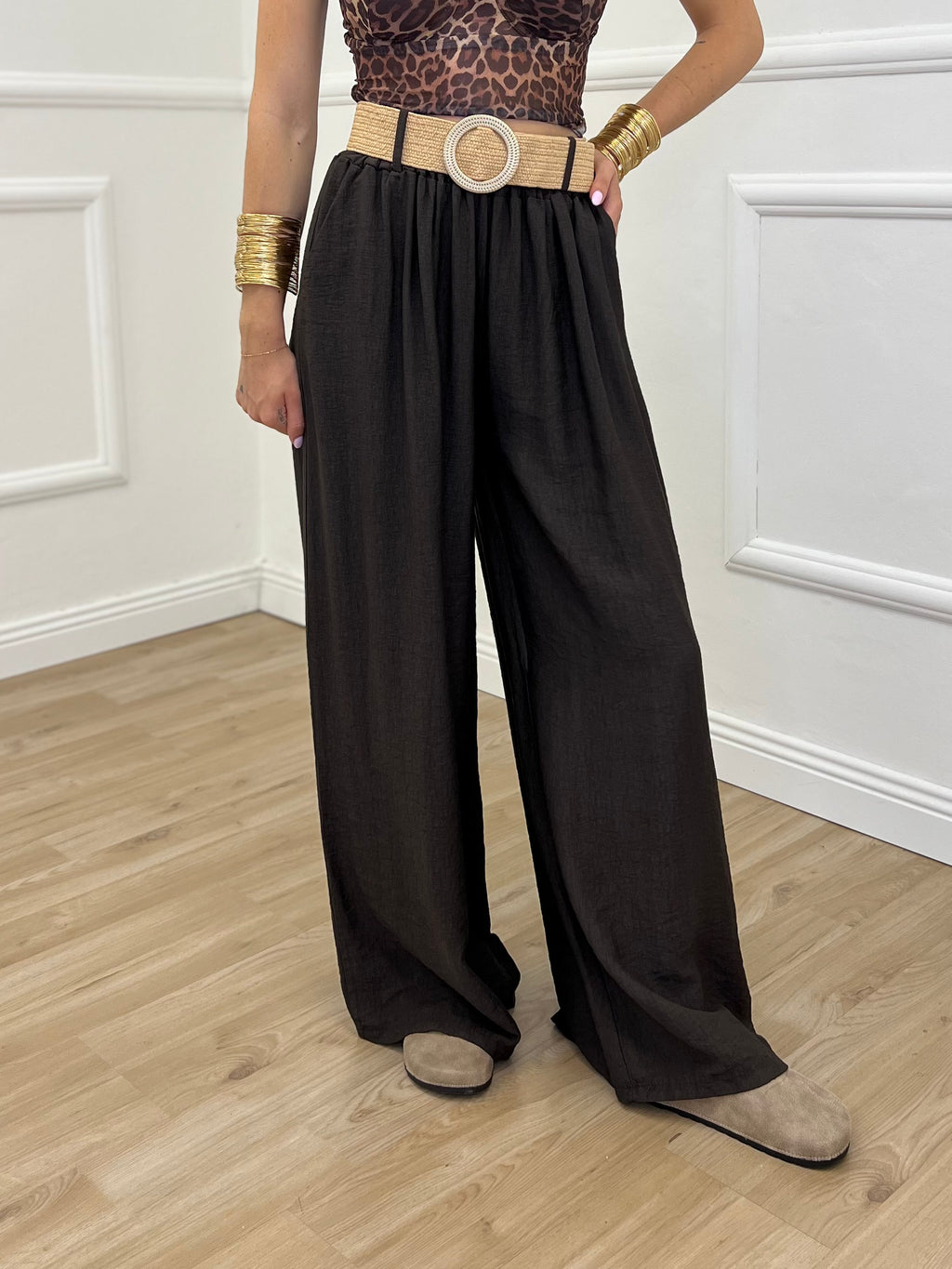 Pantalone Viscosa Strop 3934 Marrone