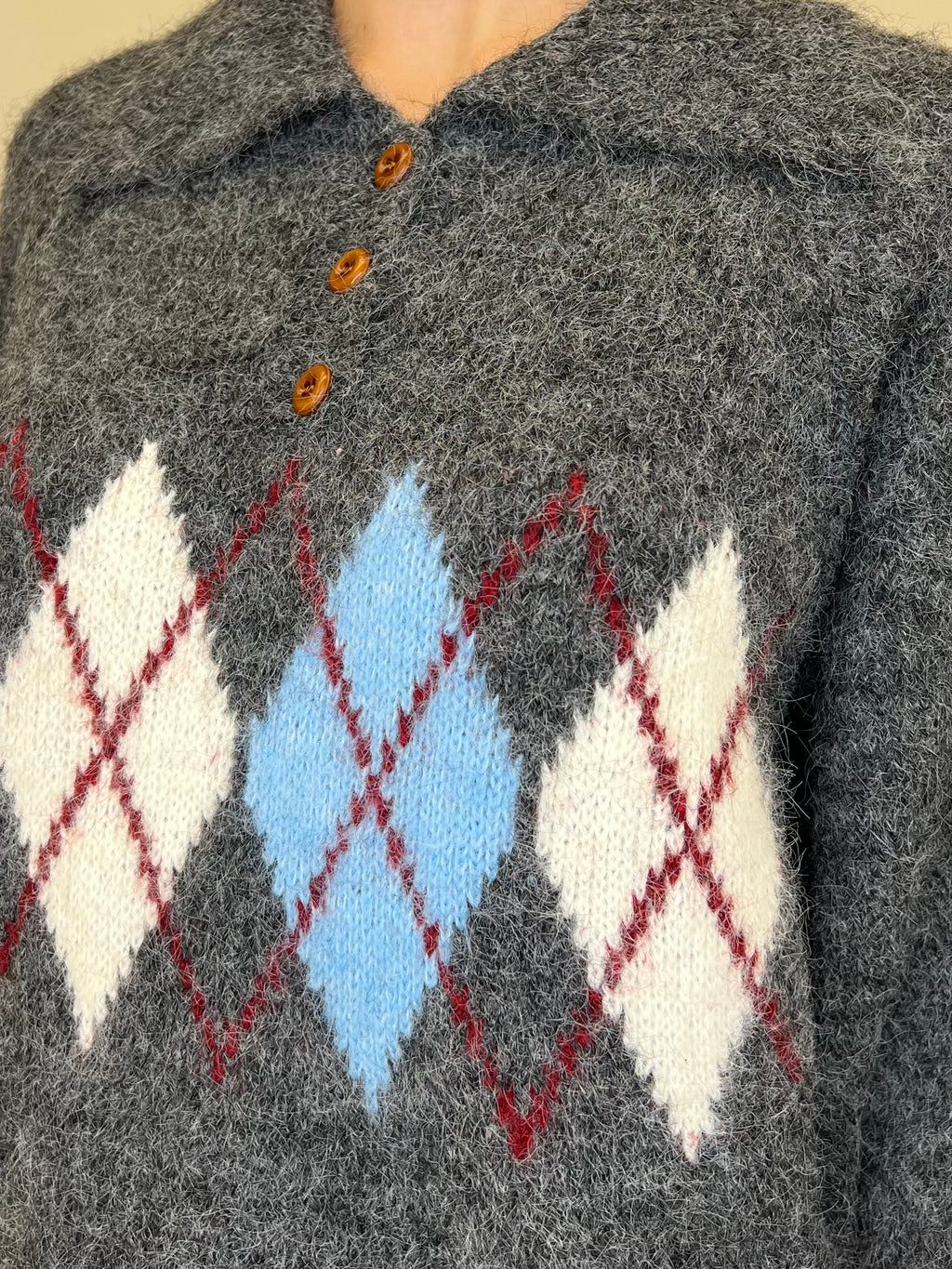 Maglia Shetland Losanghe 8612 Grigio