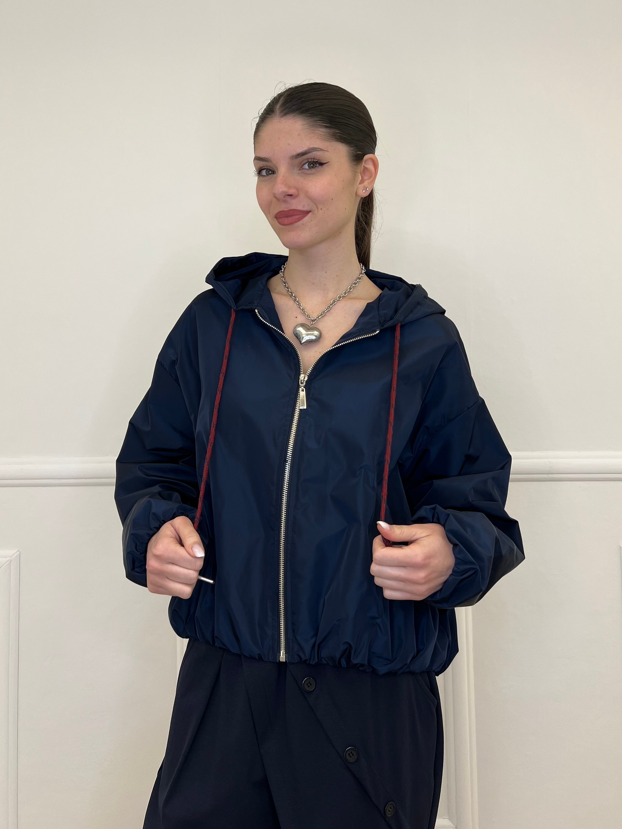 Giubbino Taffetà Cappuccio 5029 Blu