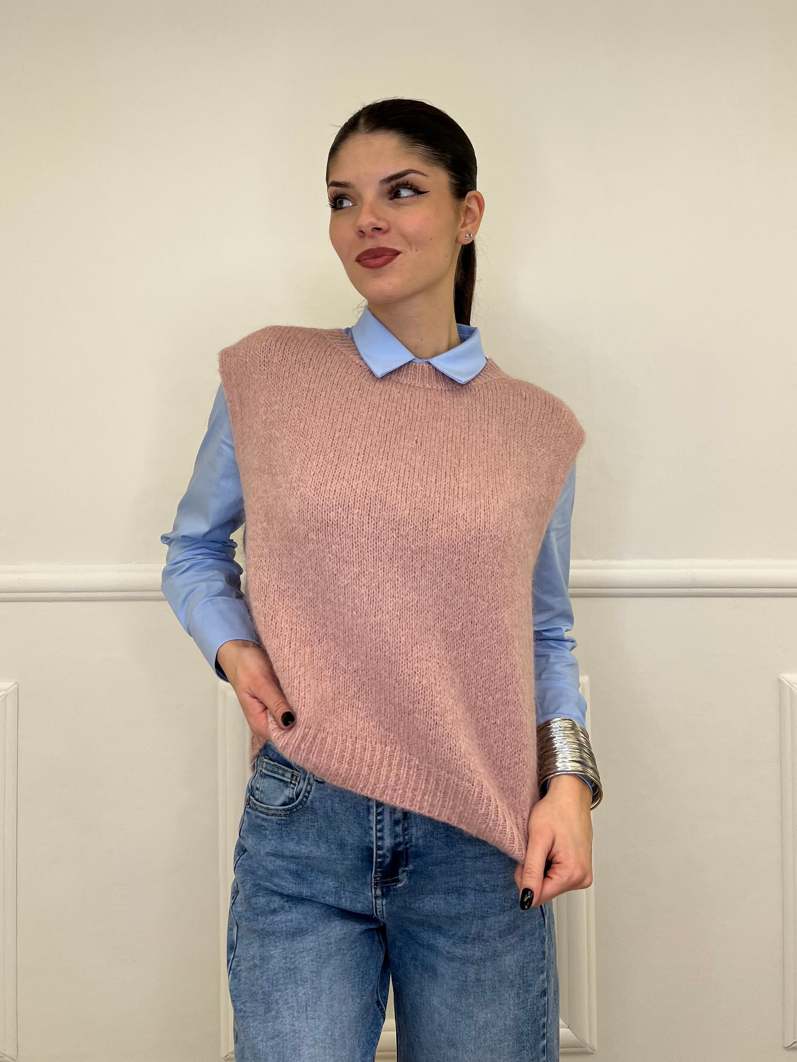 Gilet Kid Mohair 5218 Rosa