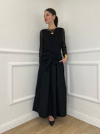 Gonna Popeline con Fiocco 5312 Nero