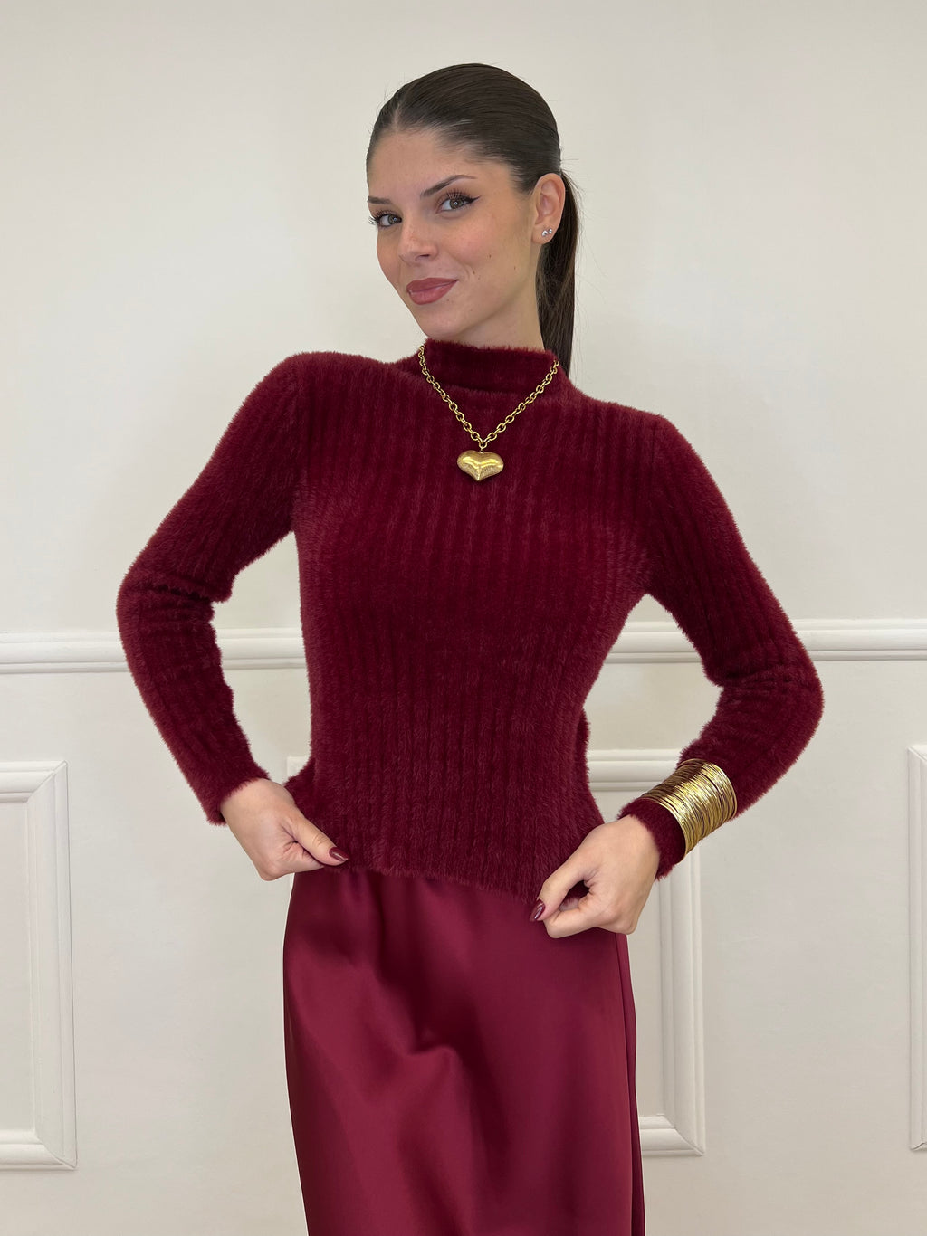 Maglia Fluffy Lupetto 8881 Bordeaux