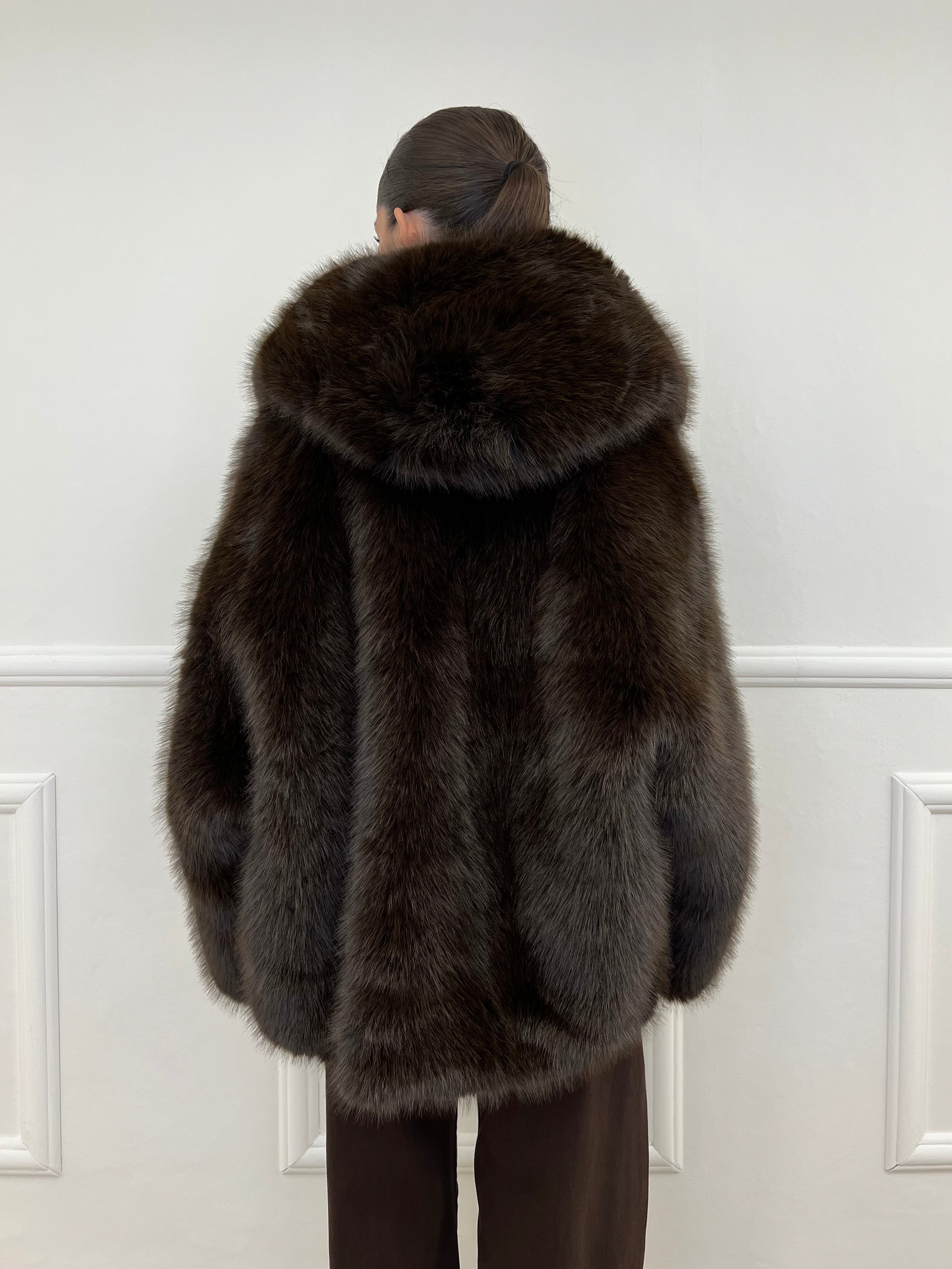 Pelliccia Cappuccio 9422 Moro