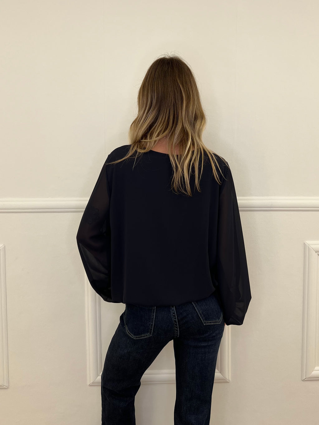 Blusa Georgette Palloncino 22017 Blu