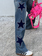 Jeans a Palazzo Stelle 5431 Azzurro