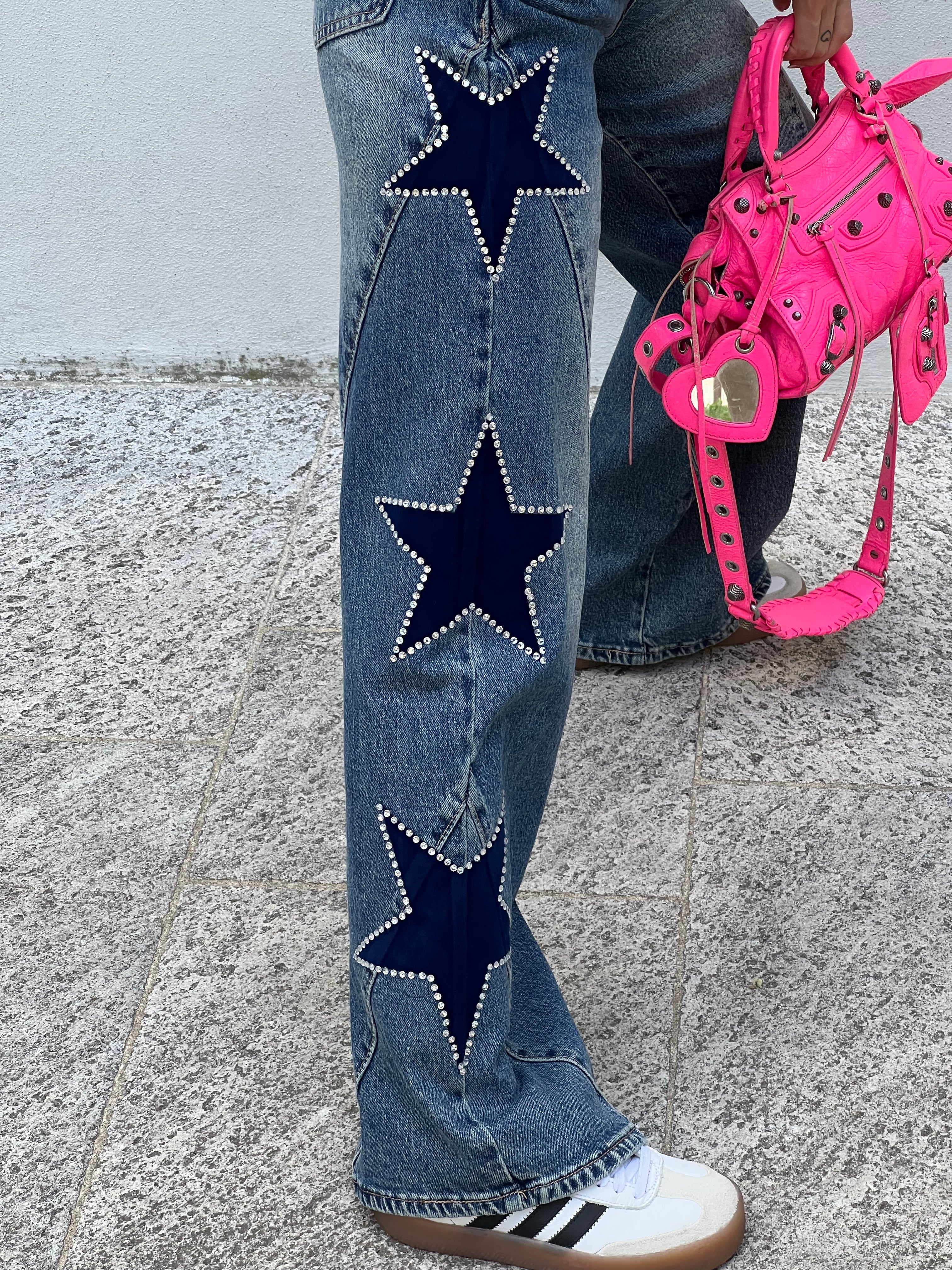 Jeans a Palazzo Stelle 5431 Azzurro