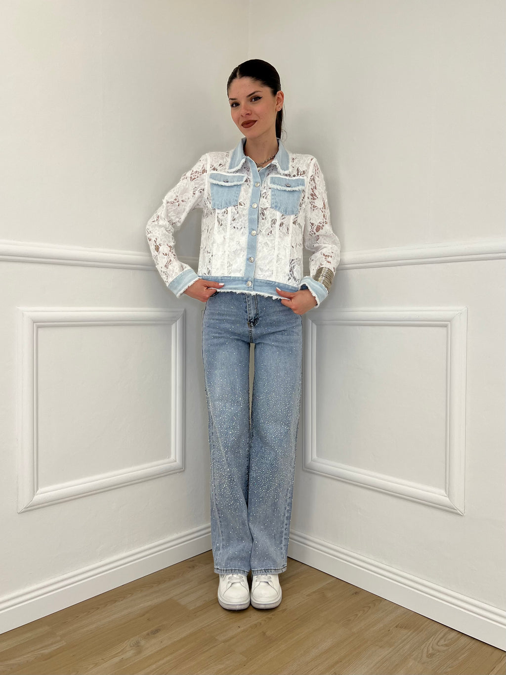 Jeans Strass 5051 Azzurro