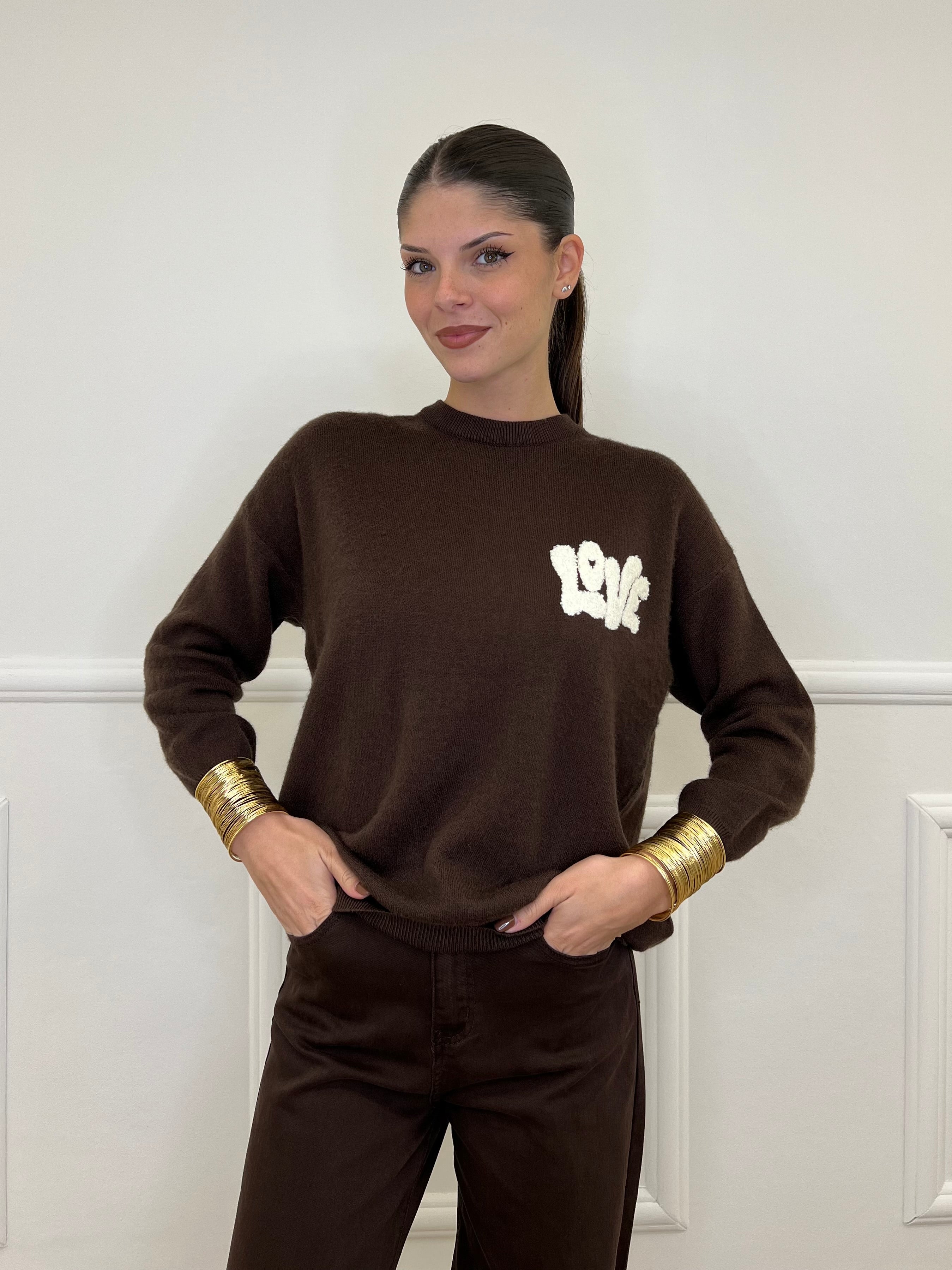 Maglia Love 4982608 Marrone