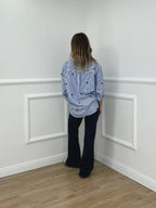 Camicia Cuori Ricamati 1255 Blu