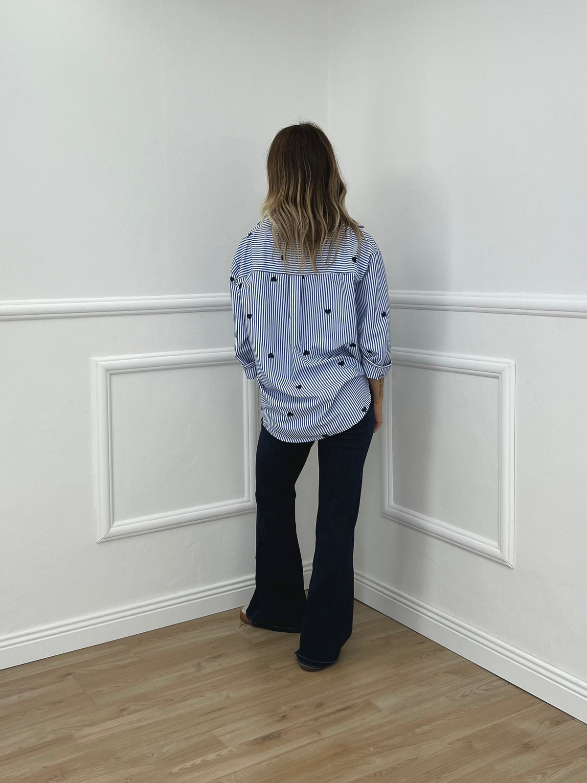 Camicia Cuori Ricamati 1255 Blu