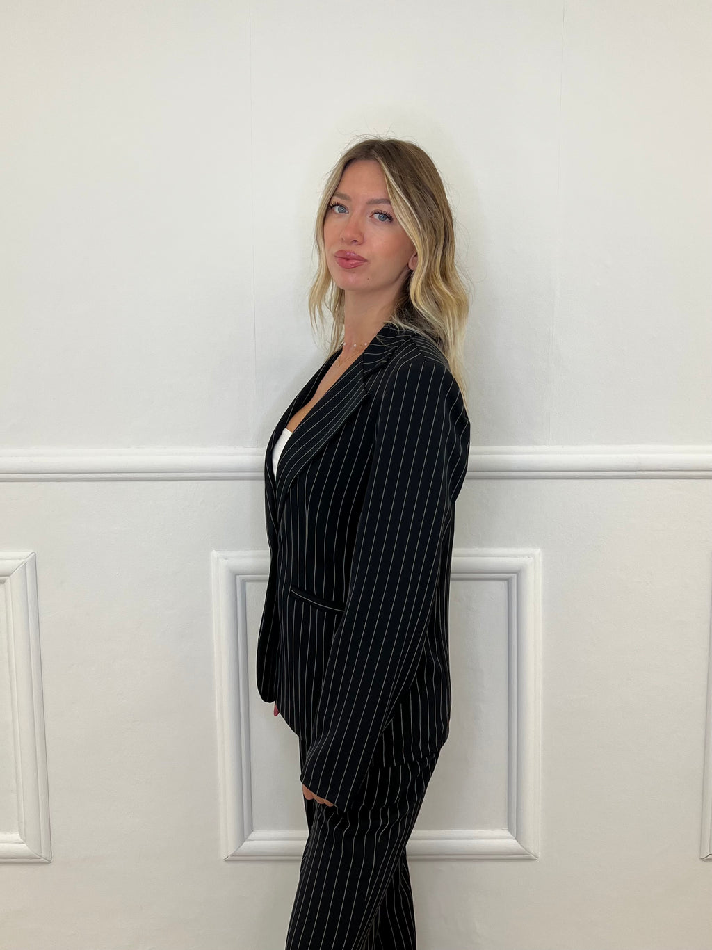 Tailleur Gessato Monopetto 83459 Nero