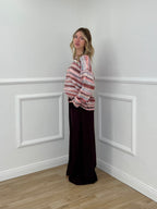 Maglia Righe Multicolor 37066 Burgundy