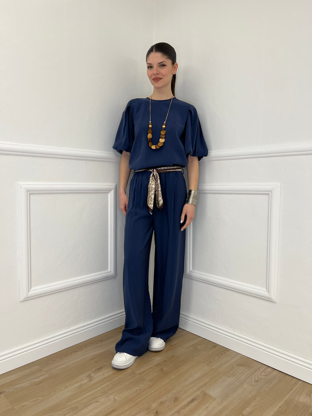 Pantalone Cupro Fusciacca 20527 Blu