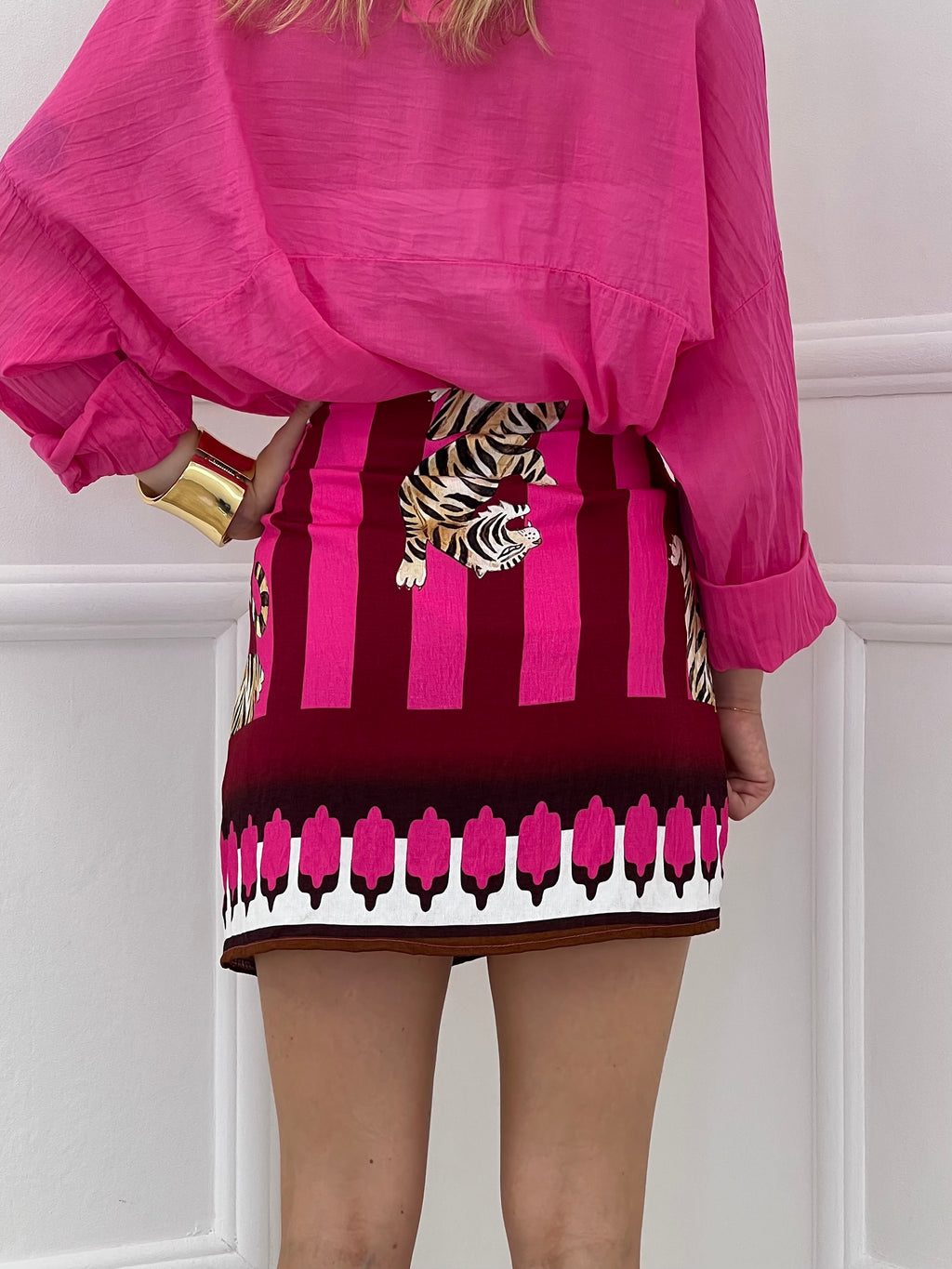 Gonna Pareo Tigre Righe BM196 Magenta